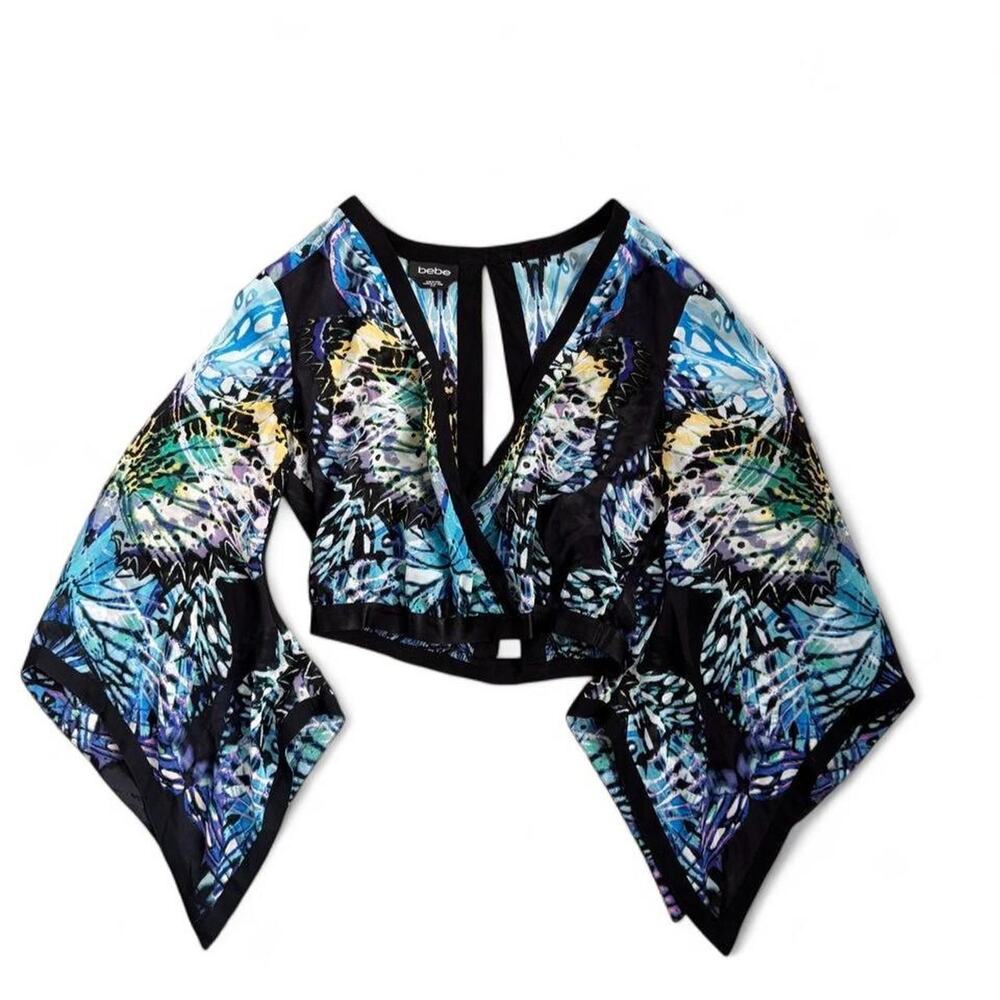 Y2k Bebe Butterly Sleeve Top